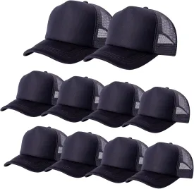 10 Pack of Blank Trucker Hat Bulk Mesh Cap Men and Women Baseball Cap DIY Graffiti Hot Stamping Duck Tongue Cap