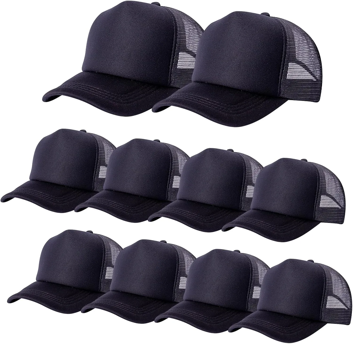 10 Pack of Blank Trucker Hat Bulk Mesh Cap Men and Women Baseball Cap DIY Graffiti Hot Stamping Duck Tongue Cap