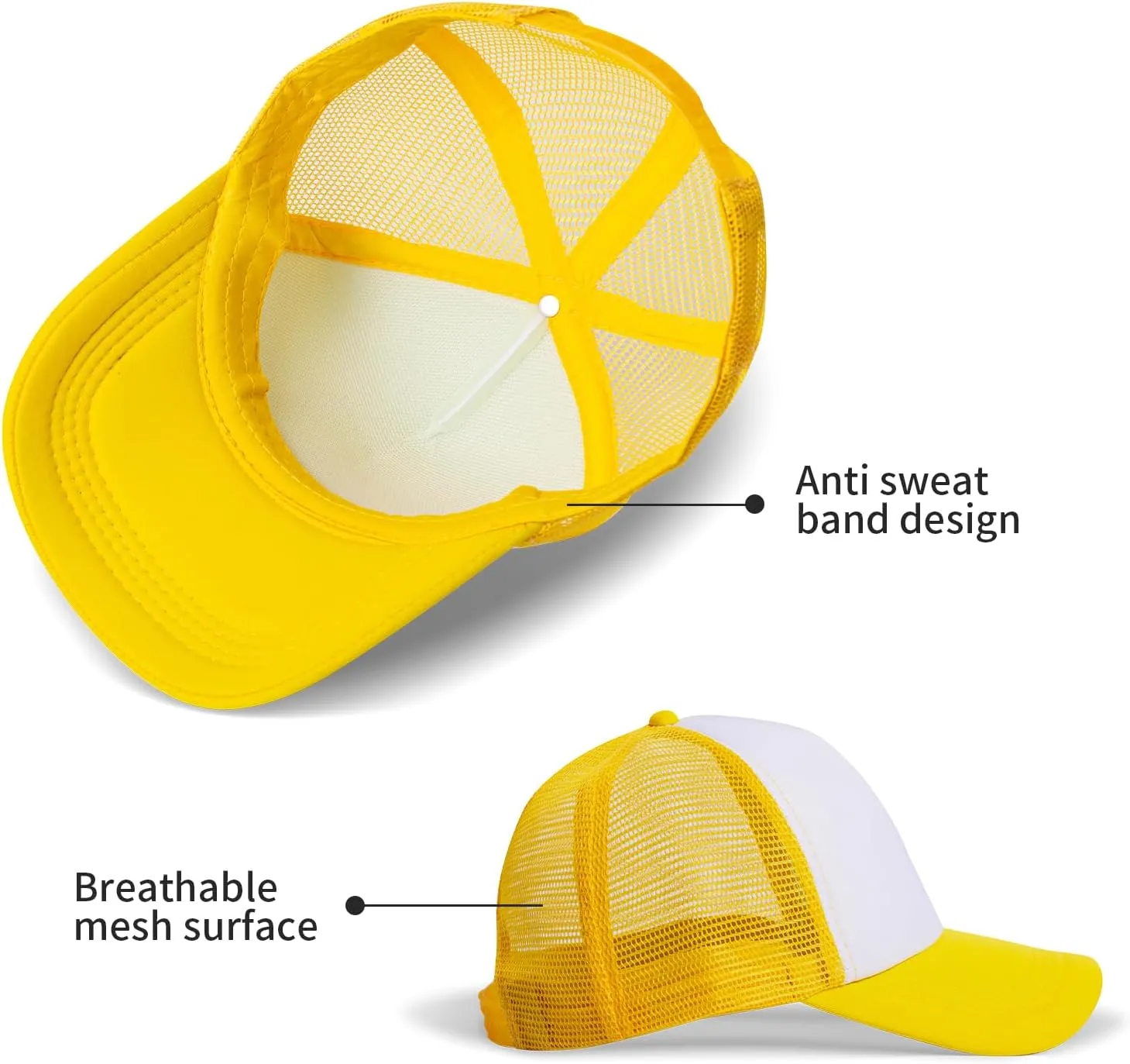 10 Pack of Blank Trucker Hat Bulk Mesh Cap Men and Women Baseball Cap DIY Graffiti Hot Stamping Duck Tongue Cap