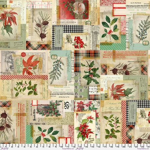 108" Holidays Past - Holidays Past Collage in Multi - Tim Holtz - QBTH012.MULTI - Half Yard 108"