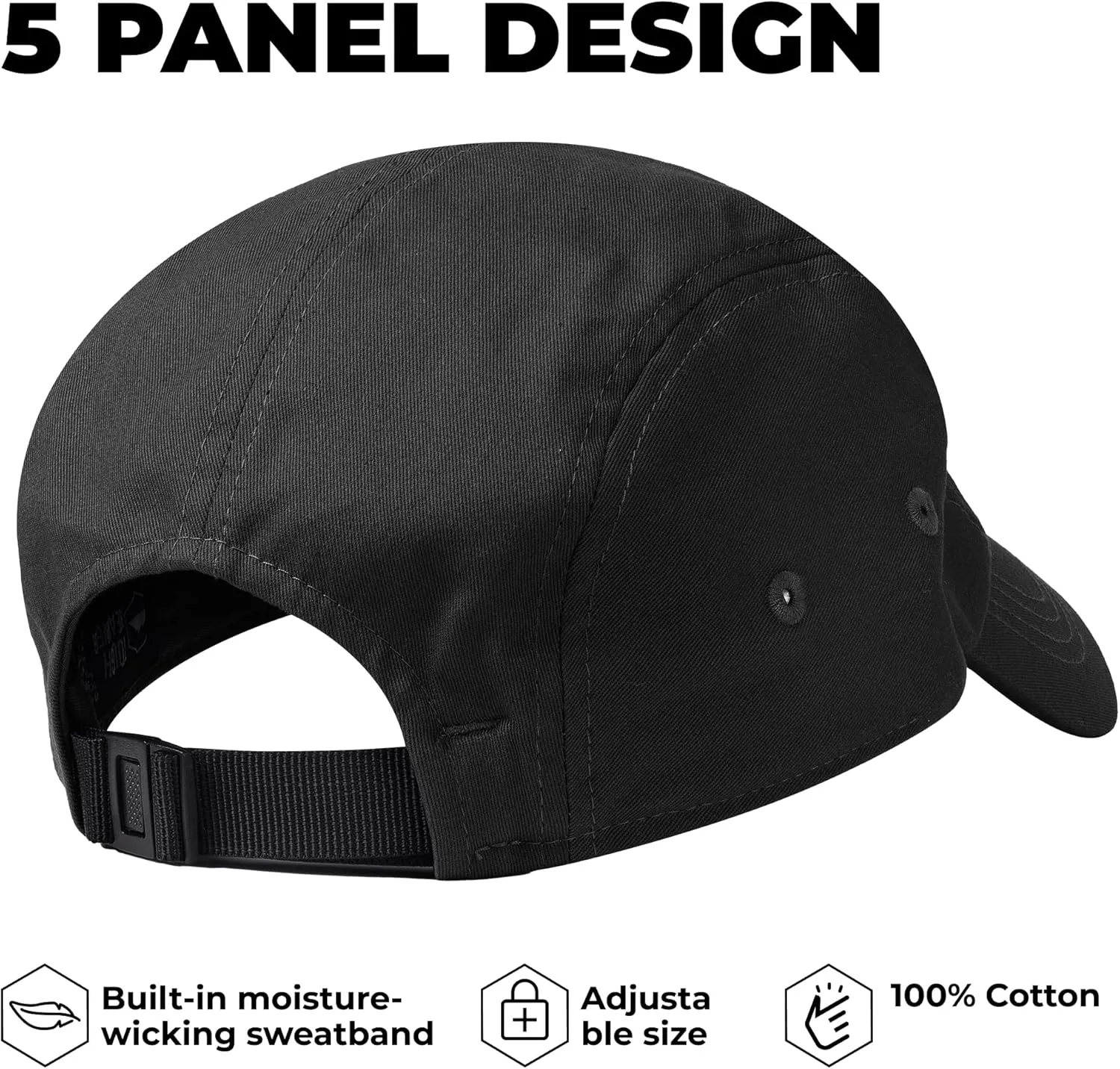 5 Panel Hat for Men - Stylish Baseball Cap, Camp Hat for Women, Casual Trucker Hat & Stylish Running Hat for Sun Protection