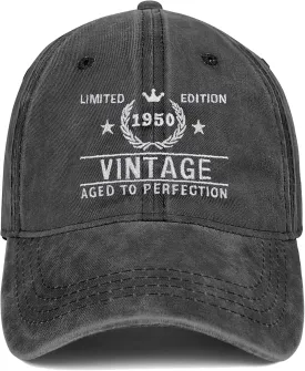 75th Birthday Gifts for Men Women 1950 Vintage Hats Embroidered Baseball Cap