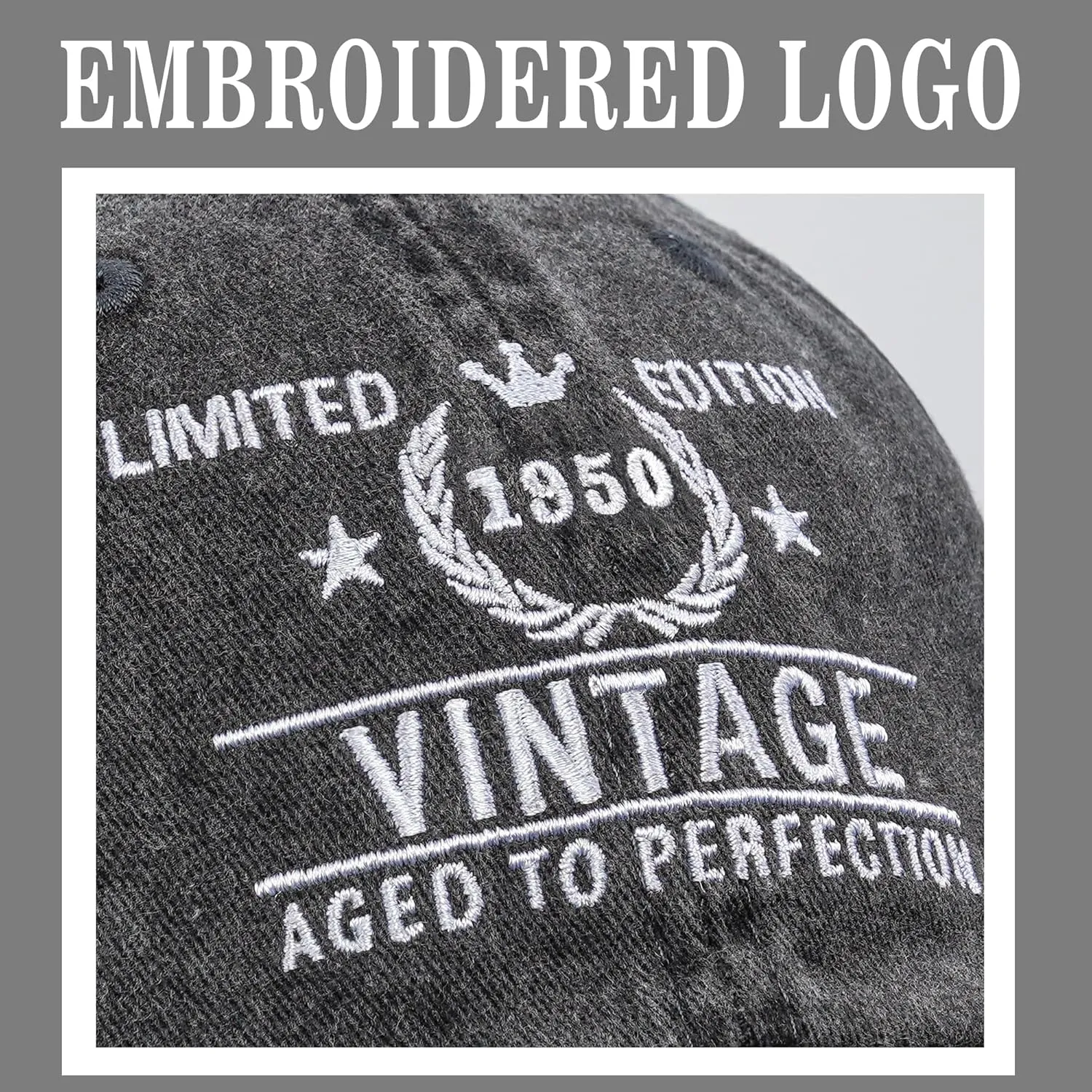 75th Birthday Gifts for Men Women 1950 Vintage Hats Embroidered Baseball Cap