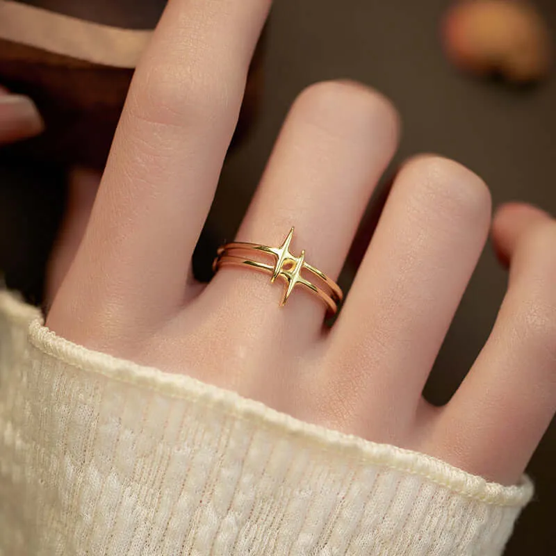 925 Silver Cosmic Star Ring