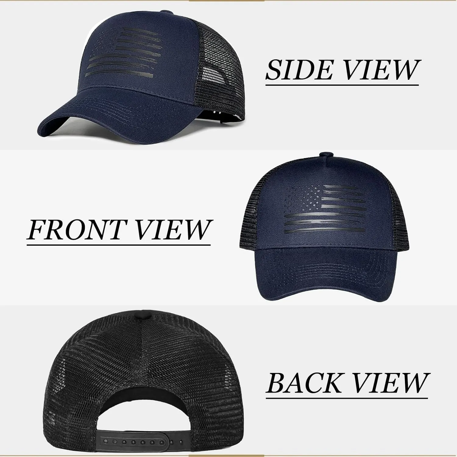 American Flag Trucker Hats, USA hat for Men and Women - Adjustale Baseball Cap, Outdoor Mesh Snap Back - for Daily Use