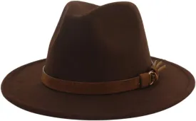Autumn Fedora Hats for Men Women Foldable Floppy Travel Wide Brim Hat Brown Fedora Hats for Men Women