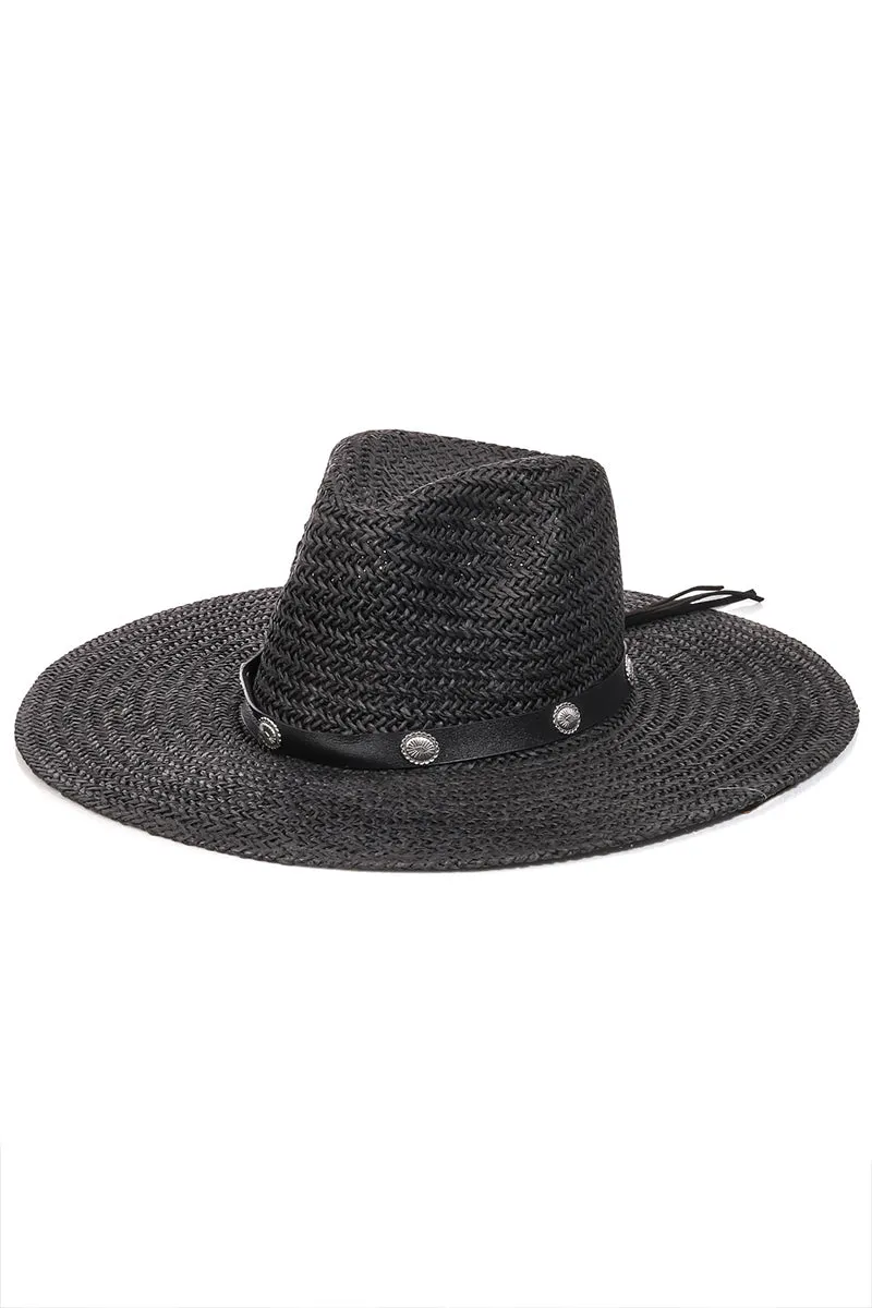 Belt Strap Straw Fashion Fedora Hat
