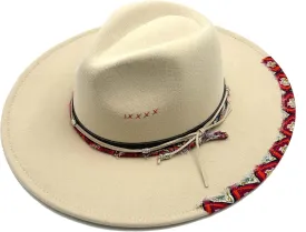 Big Wide Brim Fedora Hat for Women Man Felt Panama Hat with Band Western Outdoor hat