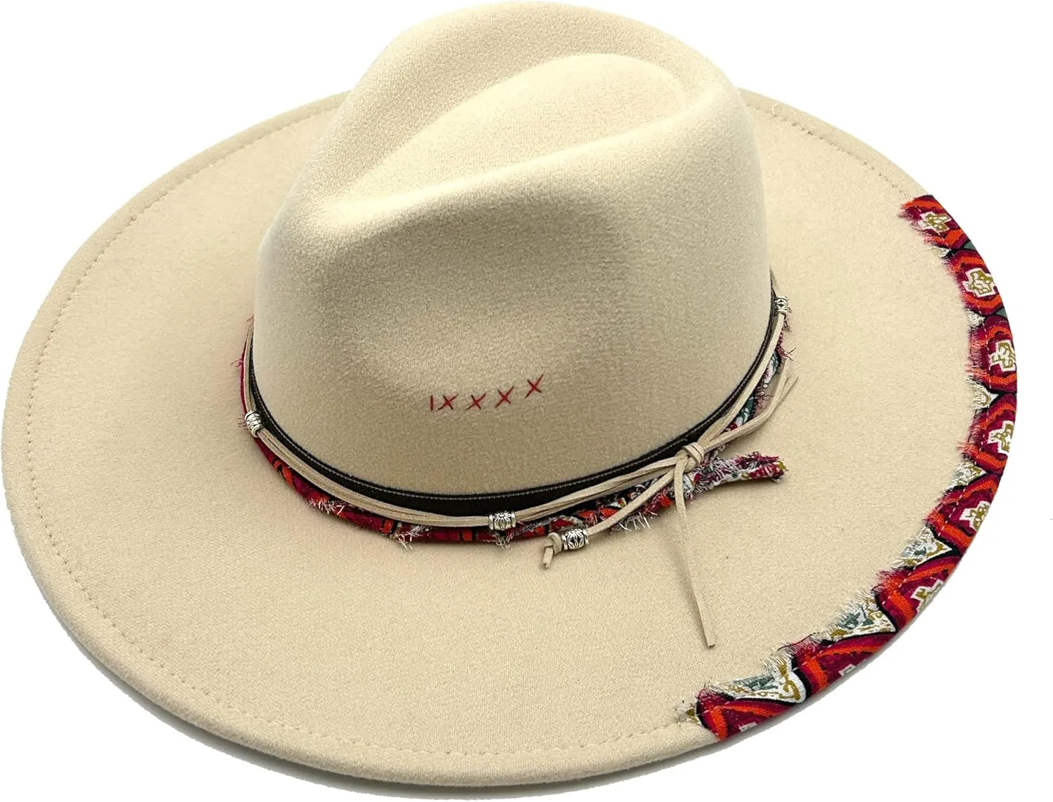 Big Wide Brim Fedora Hat for Women Man Felt Panama Hat with Band Western Outdoor hat