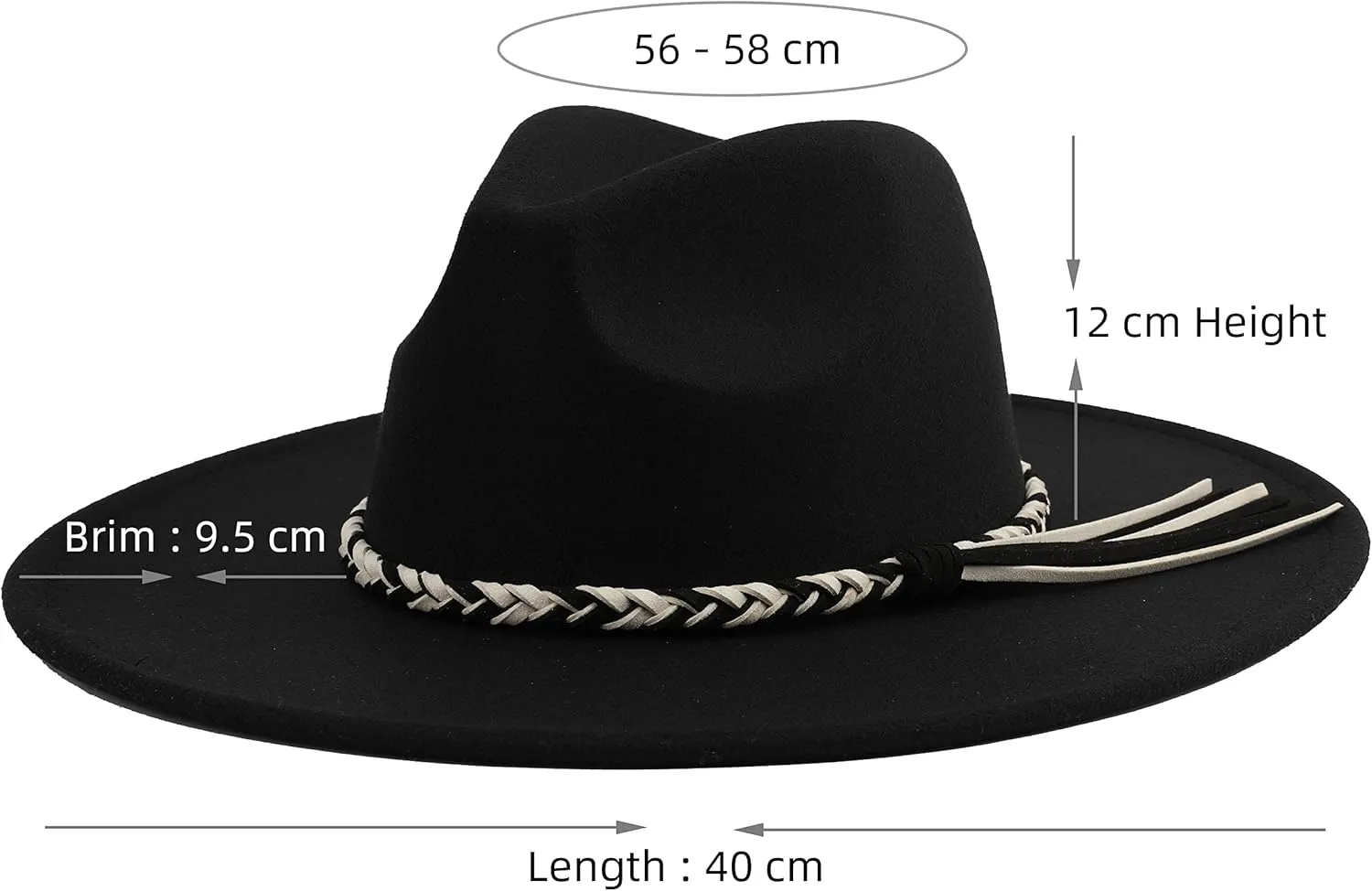 Big Wide Brim Women Fedora Hat
