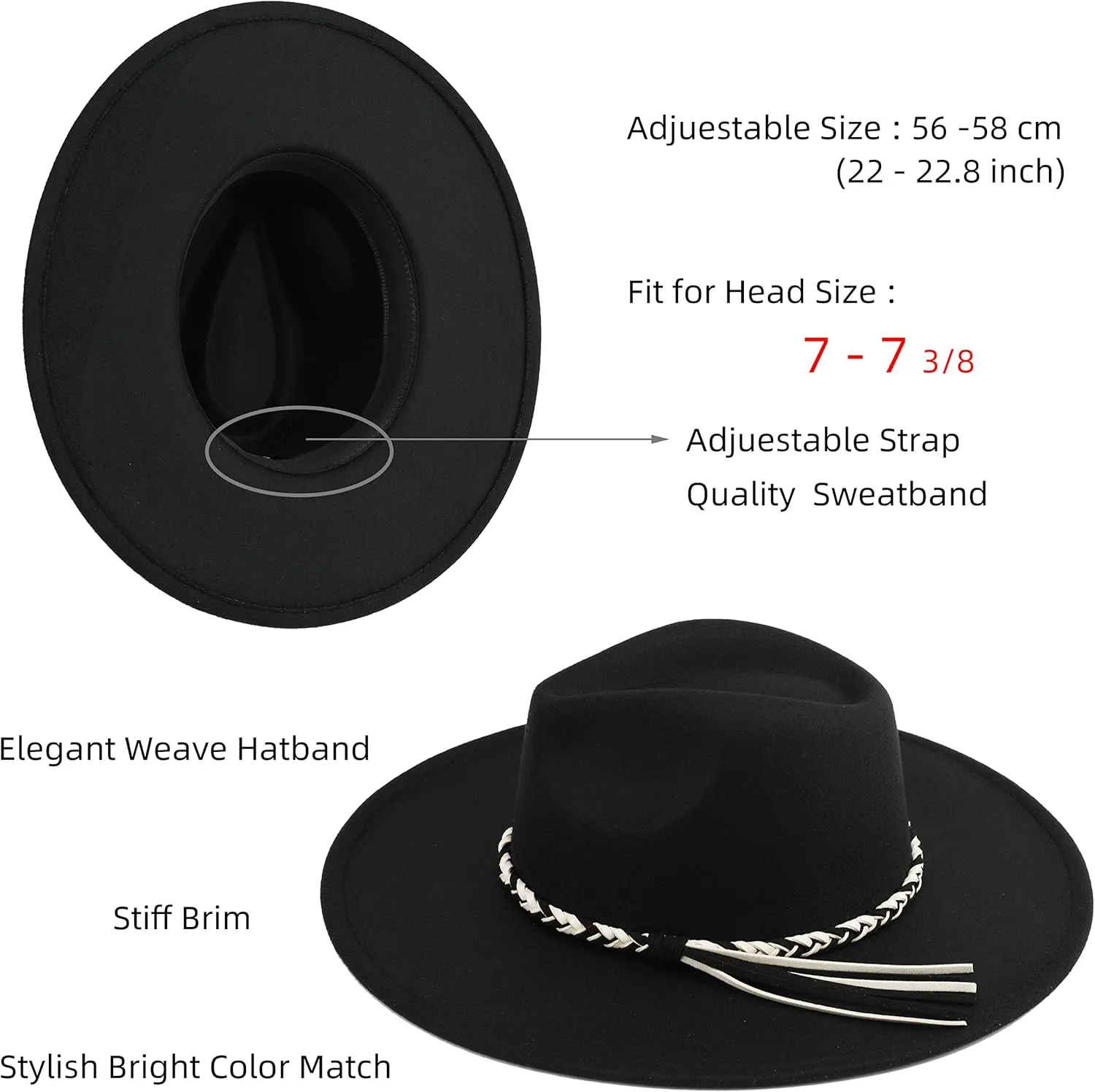 Big Wide Brim Women Fedora Hat