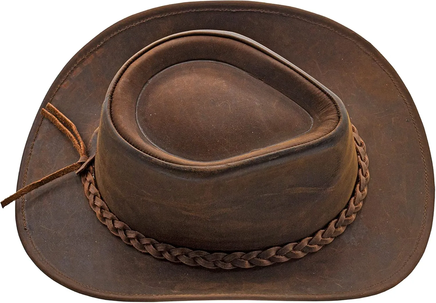 Block Grain Leather Cowboy Hat for Men Women Shape able into Out Back hat Durable Leather Hats for Men | Western hat