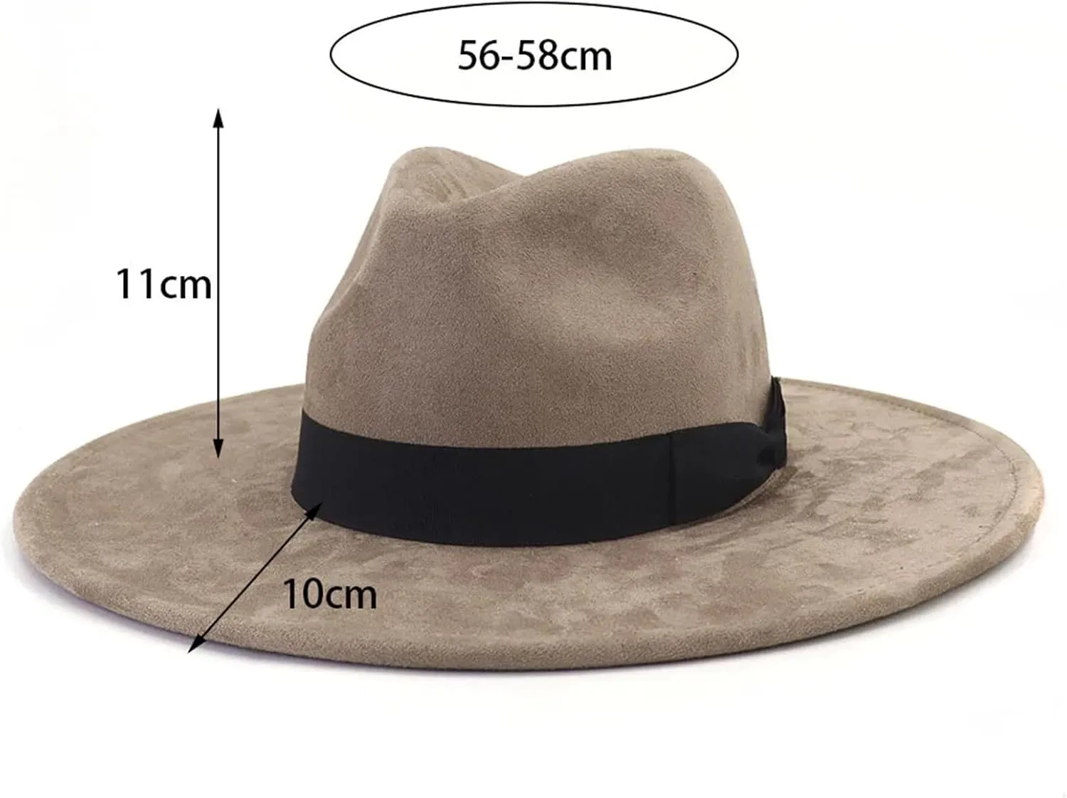 Bow Accessories Suede Top Hat Women Men Big Flat Brim Jazz Fedora Hats