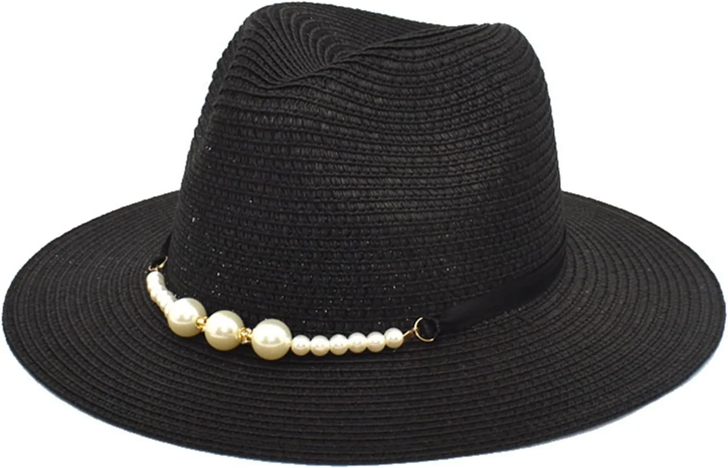 Classic Fedora Hat Two Tone Flat Top Hat with Band Wide Brim Pork Pie Hat Adjustable Patchwork Colors Panama Hat