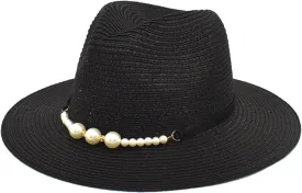 Classic Fedora Hat Two Tone Flat Top Hat with Band Wide Brim Pork Pie Hat Adjustable Patchwork Colors Panama Hat