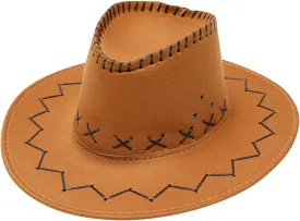 Classic Straw Western Cowboy Hat for Women and Men Wide Brim Roll Up Fedora Hat Felt Cowboy Cowgirl Hat Fit