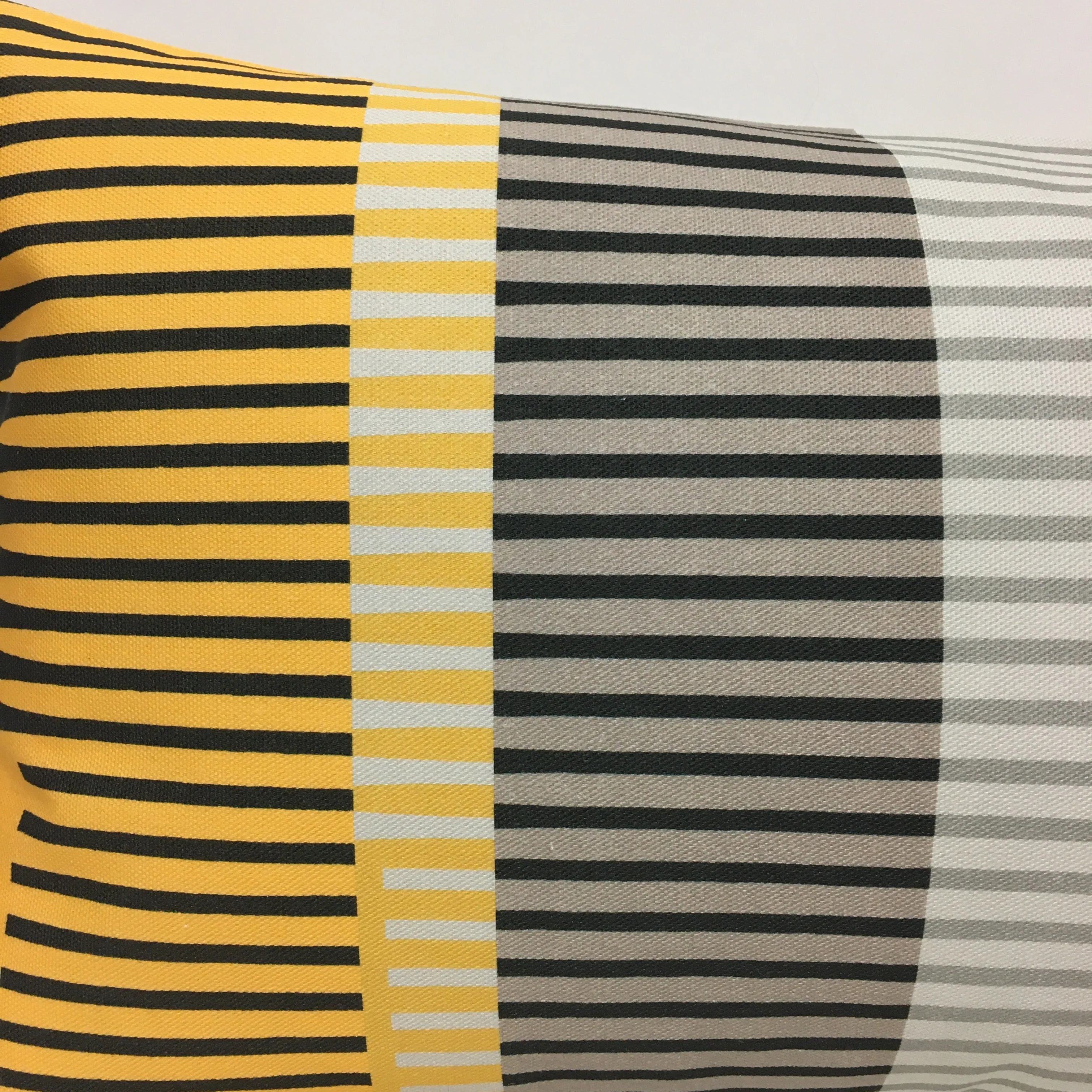 Combed Stripe Cushion - Grey, Yellow   Black