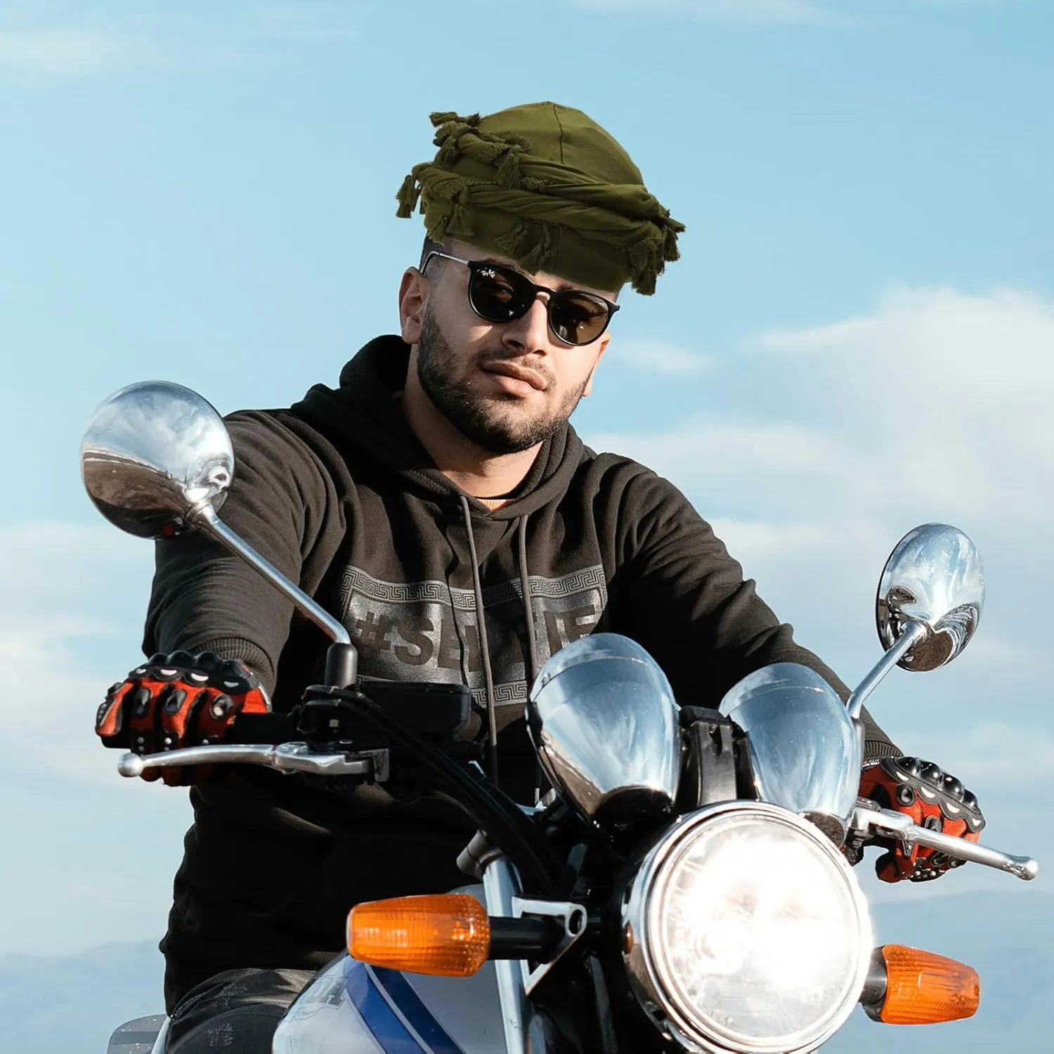 Cotton Durag Satin Lined Halo Turban Wraps, Unique Design Turban for Men & Women, Tassel Beanie for Causal Life