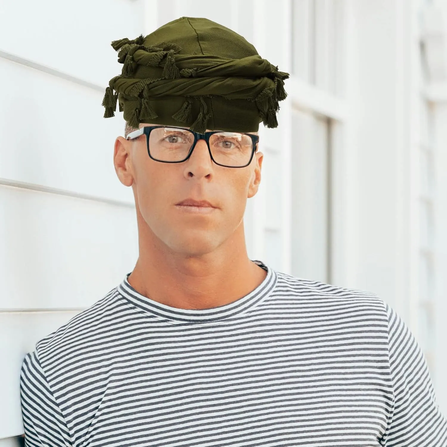 Cotton Durag Satin Lined Halo Turban Wraps, Unique Design Turban for Men & Women, Tassel Beanie for Causal Life