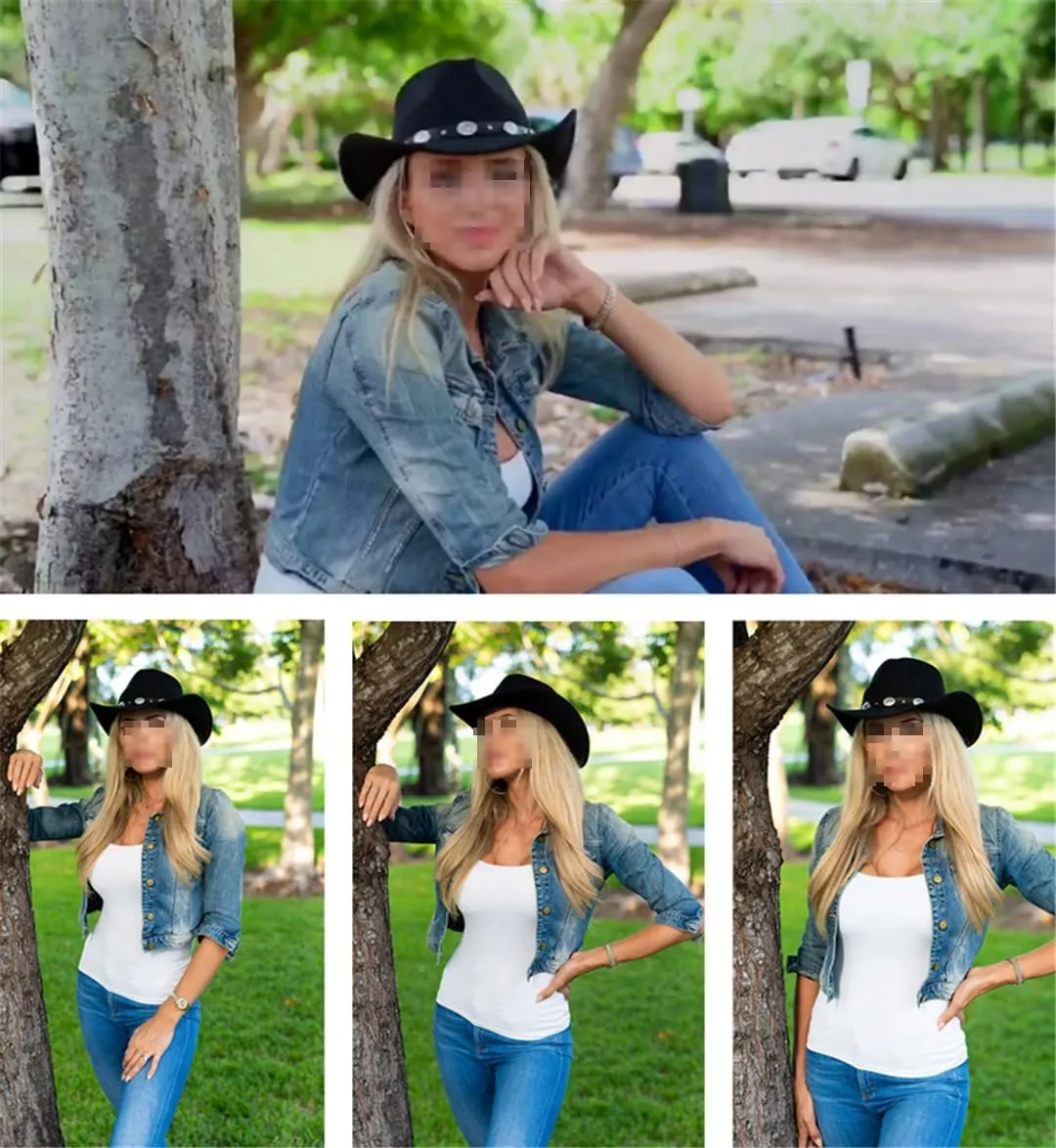 Cowboy Hat for Men Woolen Felt Wide Brim Fedoras Cowgirl Hats British Style Church Women Hat