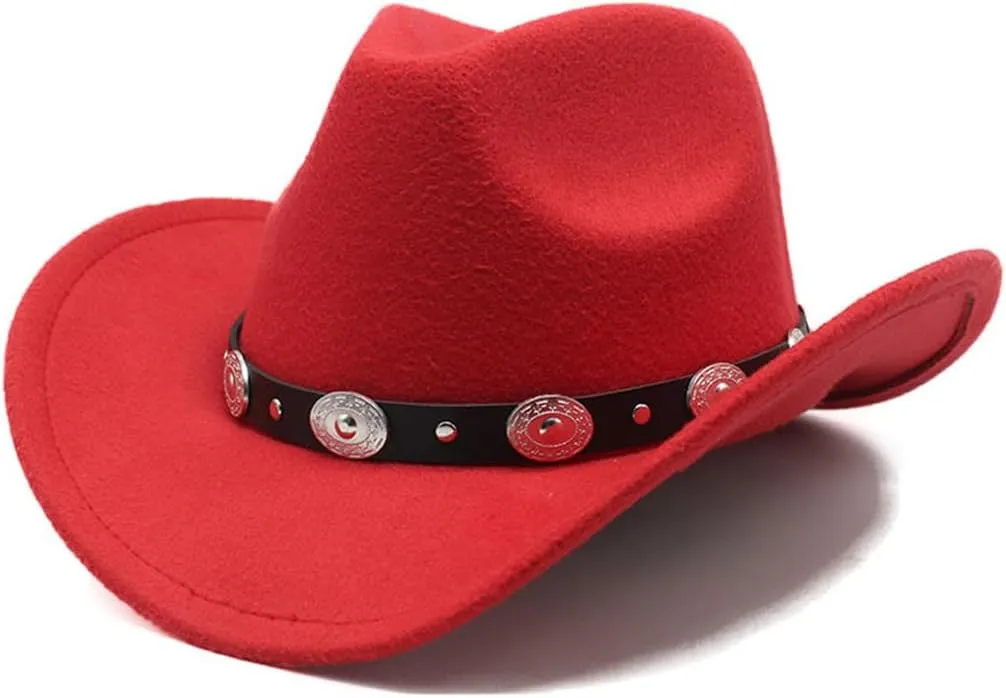 Cowboy Hat for Men Woolen Felt Wide Brim Fedoras Cowgirl Hats British Style Church Women Hat