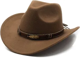 Cowboy Hat for Women and Men Western Cowboy & Cowgirl Hat Pinch Front Wide Brim Style Men Fedora Hats