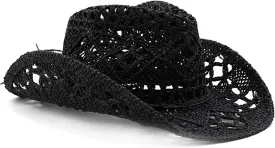 Cowgirl Hat,Straw Cowgirl Hat,Cowgirl Straw Hats for Women,for Beach, Travel and Outdoor,Designed to Fit 22.83 Inch Head