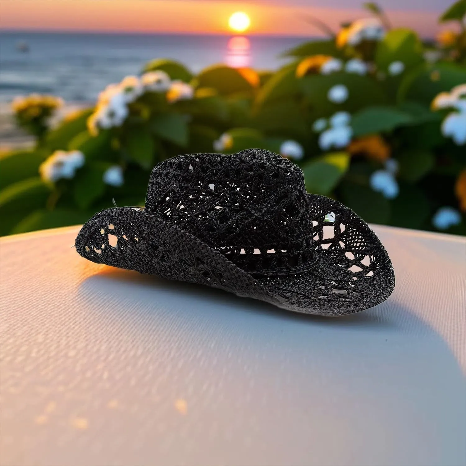 Cowgirl Hat,Straw Cowgirl Hat,Cowgirl Straw Hats for Women,for Beach, Travel and Outdoor,Designed to Fit 22.83 Inch Head