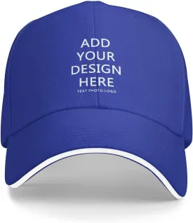 Custom Hat Design Your Own, Personalized Classic Hats for Men Women,Customizable Baseball Cap Dad for Outdoor Adjustable