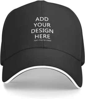 Custom Hat Design Your Own, Personalized Classic Hats for Men Women,Customizable Baseball Cap Dad for Outdoor Adjustable