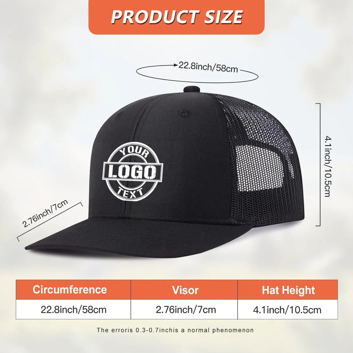 Custom Hats for Men Women Custom Hats Design Your Own Logo Customized Trucker Hat Customize Baseball Hat