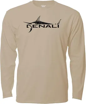Denali Men's Marlin Logo Tournament Teaser UPF 50  Long Sleeve T-Shirt, UV Protection, Quick Dry Fisherman's Shirt