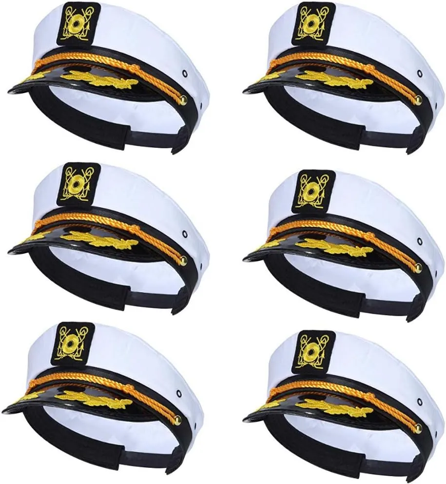 dodowin Captain Hat Sailor Hat for Women Boating Captain Hat for Men for Party White