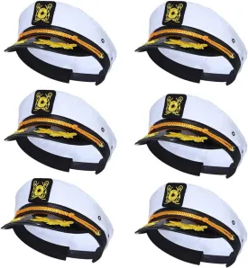 dodowin Captain Hat Sailor Hat for Women Boating Captain Hat for Men for Party White