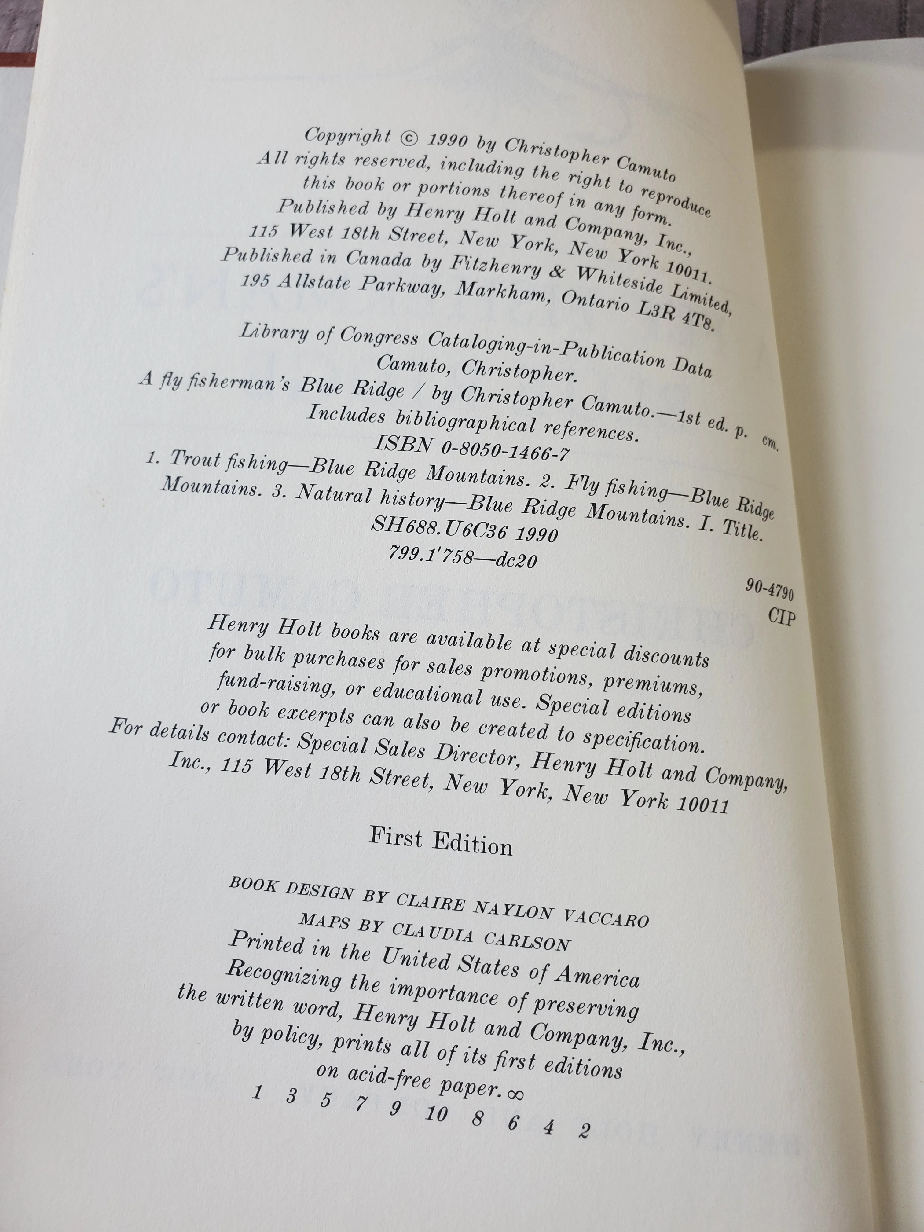 First Edition A Fly Fisherman's Blue Ridge Book