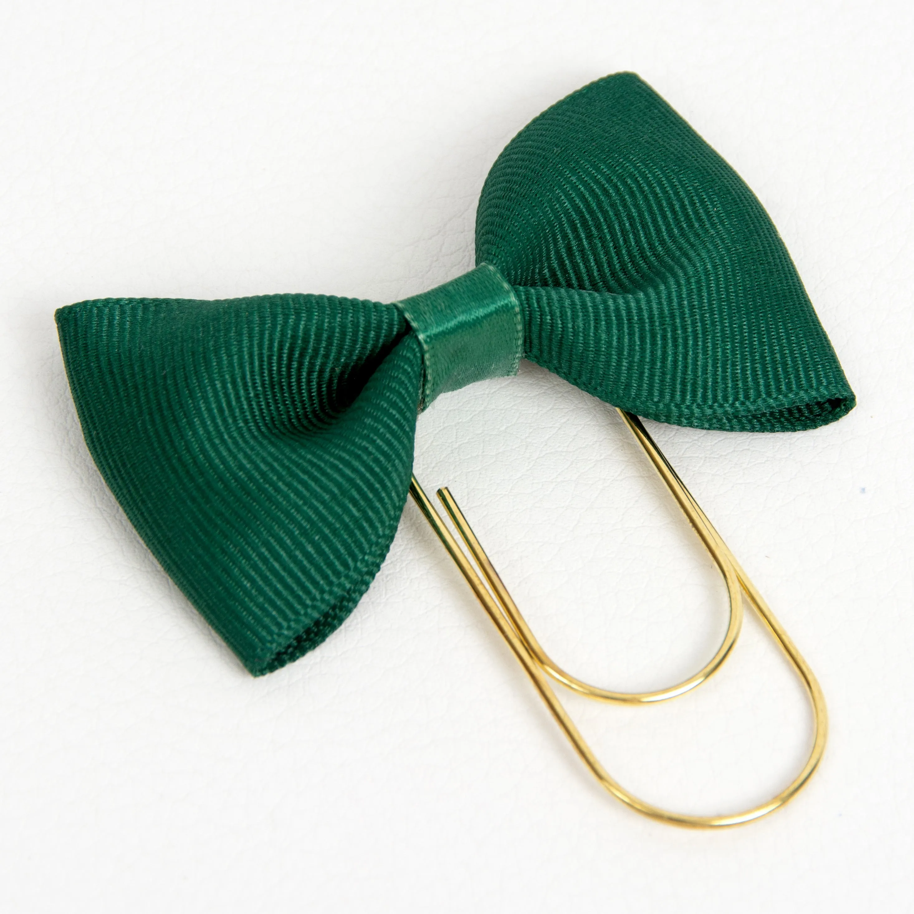 Forest Green Bow Wide Planner Clip - Bookmark in Silver, Gold or Rose Gold