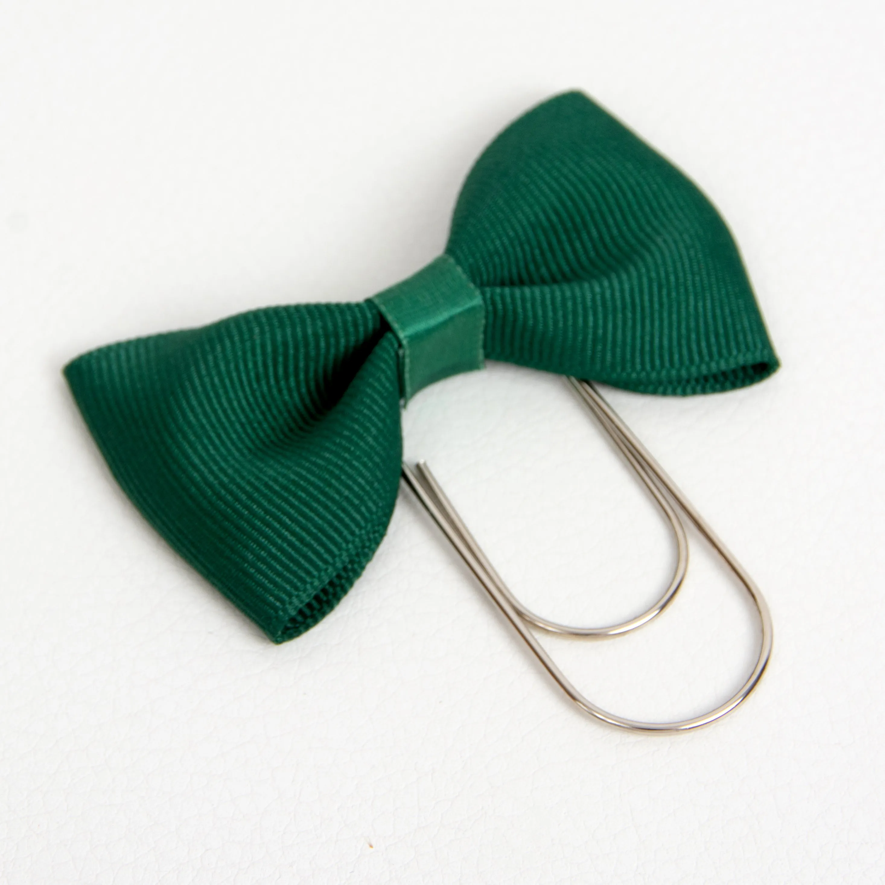 Forest Green Bow Wide Planner Clip - Bookmark in Silver, Gold or Rose Gold