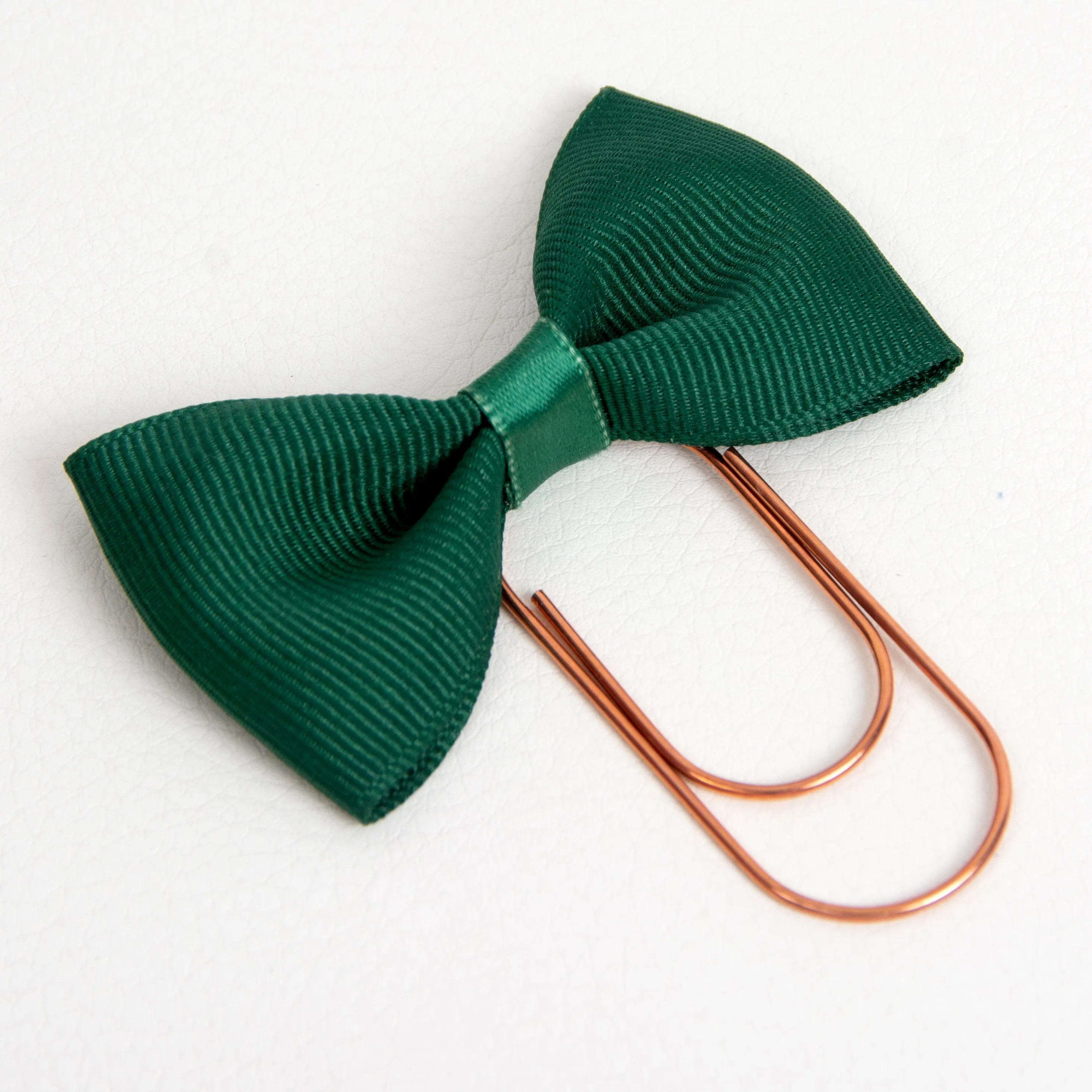 Forest Green Bow Wide Planner Clip - Bookmark in Silver, Gold or Rose Gold