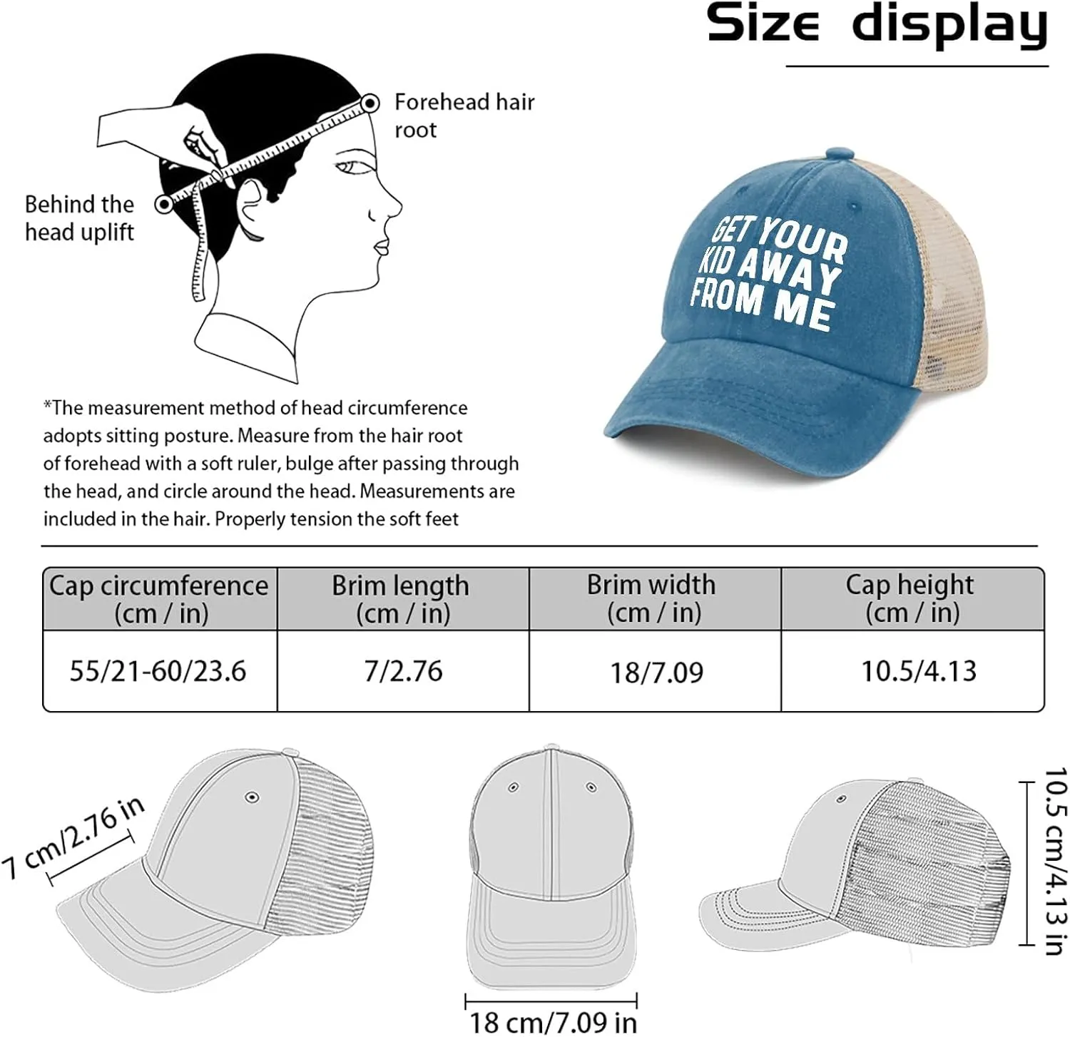GET Your Kid AWAYS from ME Trucker Hat Men Vintage Mesh Cap for Summer