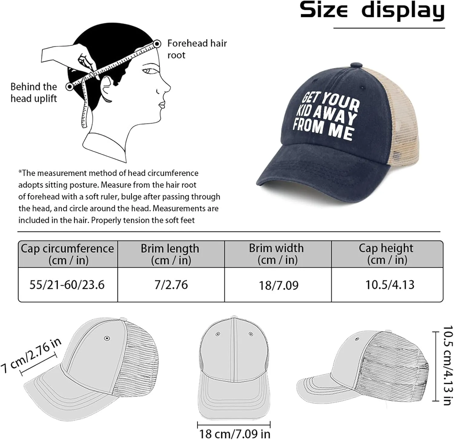 GET Your Kid AWAYS from ME Trucker Hat Men Vintage Mesh Cap for Summer