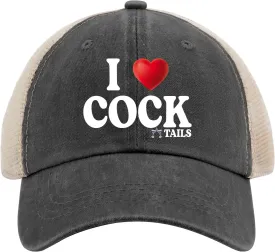 I Love Cocktails Hat Trucker Hat Men Funny Mesh Hats for Summer