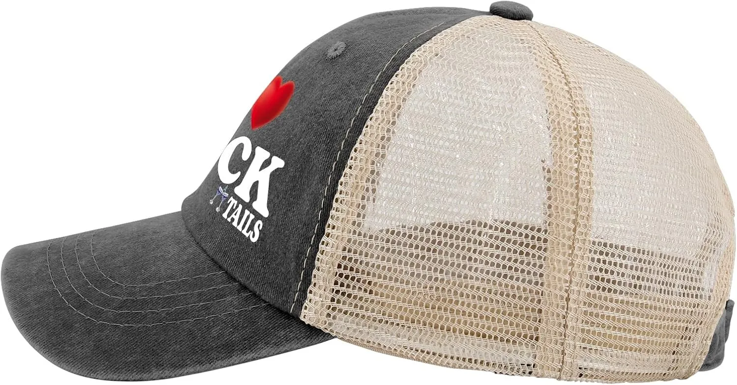 I Love Cocktails Hat Trucker Hat Men Funny Mesh Hats for Summer