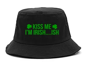 Kiss Me Im Irish Ish Funny St Patricks Day Mens Bucket Hat