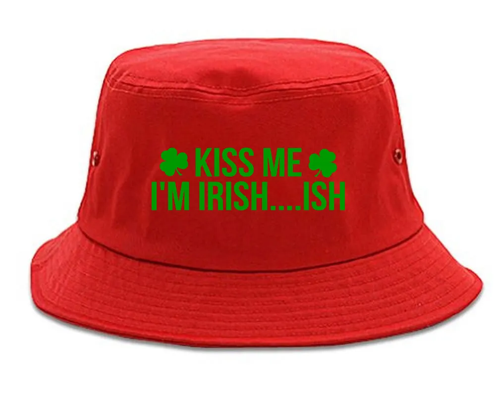 Kiss Me Im Irish Ish Funny St Patricks Day Mens Bucket Hat
