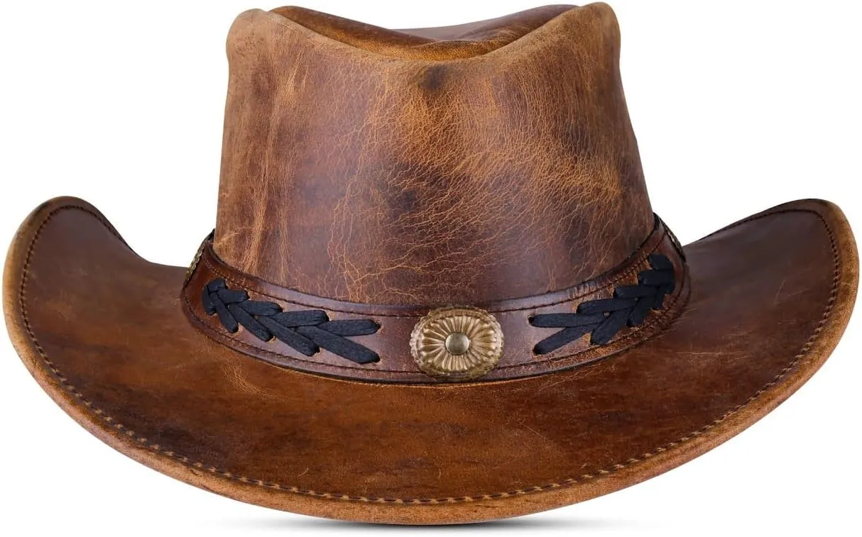 Leather Cowboy hat Shapeable into Outback hat, Australian Hats for Men & Women