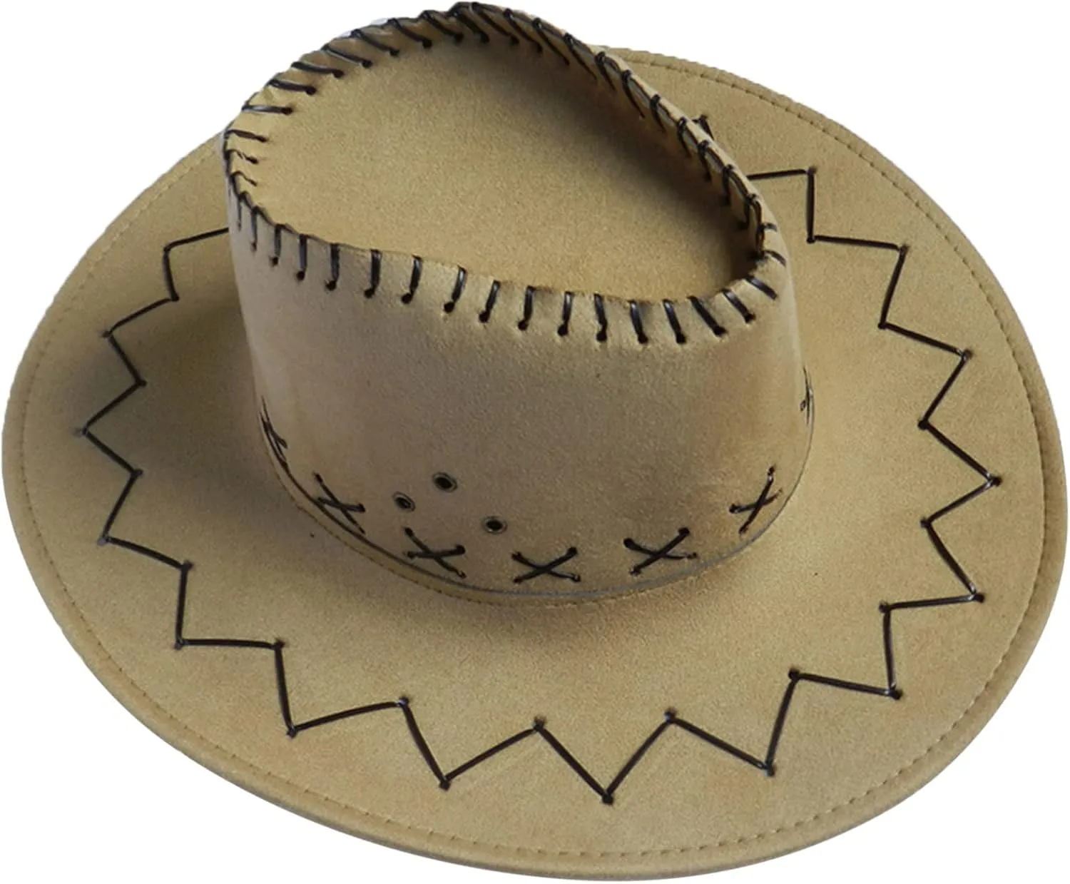 Men & Women's Felt Wide Brim Western Cowboy Outdoor Fedora Hats with Belt Classic Western Outdoor Dress Up Party