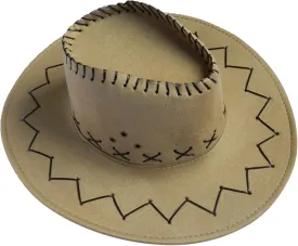 Men & Women's Felt Wide Brim Western Cowboy Outdoor Fedora Hats with Belt Classic Western Outdoor Dress Up Party