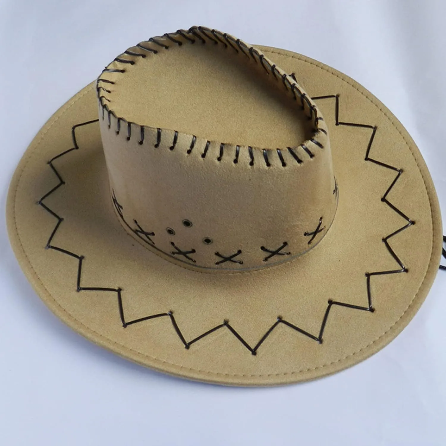 Men & Women's Felt Wide Brim Western Cowboy Outdoor Fedora Hats with Belt Classic Western Outdoor Dress Up Party