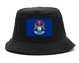 Michigan State Flag MI Chest Mens Bucket Hat