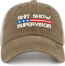 OOMOO Meme caps for Men Shit Show Supervisor Cap Meme Gifts for Men